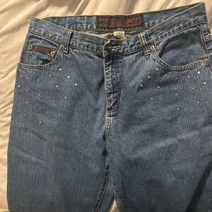 Vintage 90s Y2K Embellished Denim Jeans